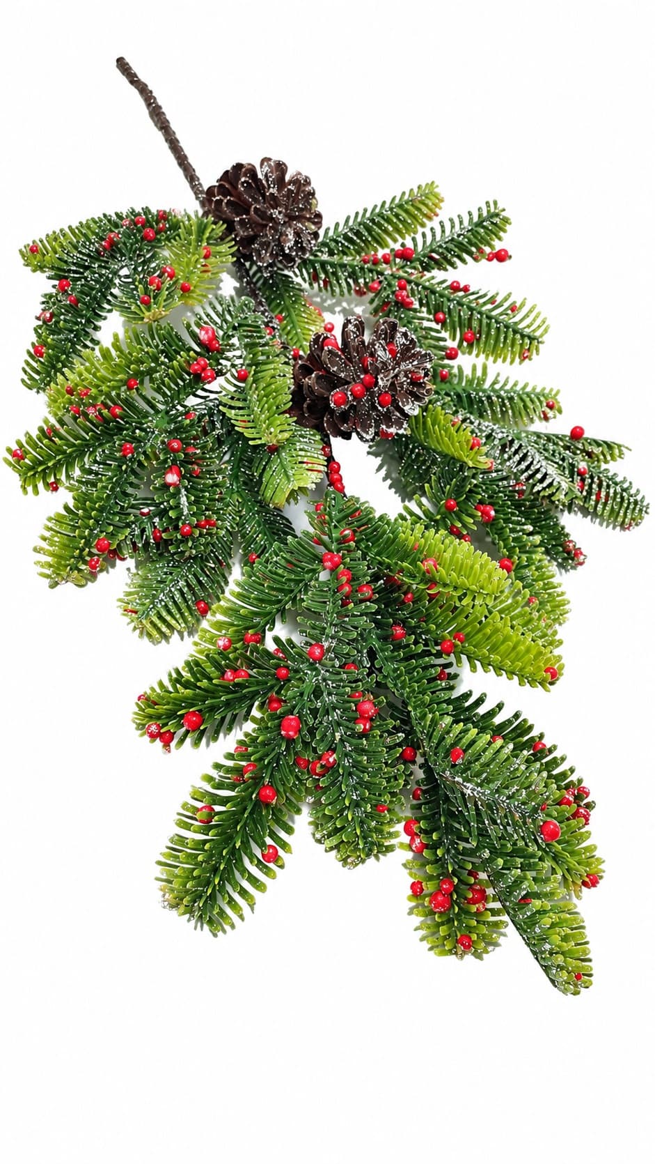 Sztuczna gałązka iglasta szyszki, brokat 46 cm