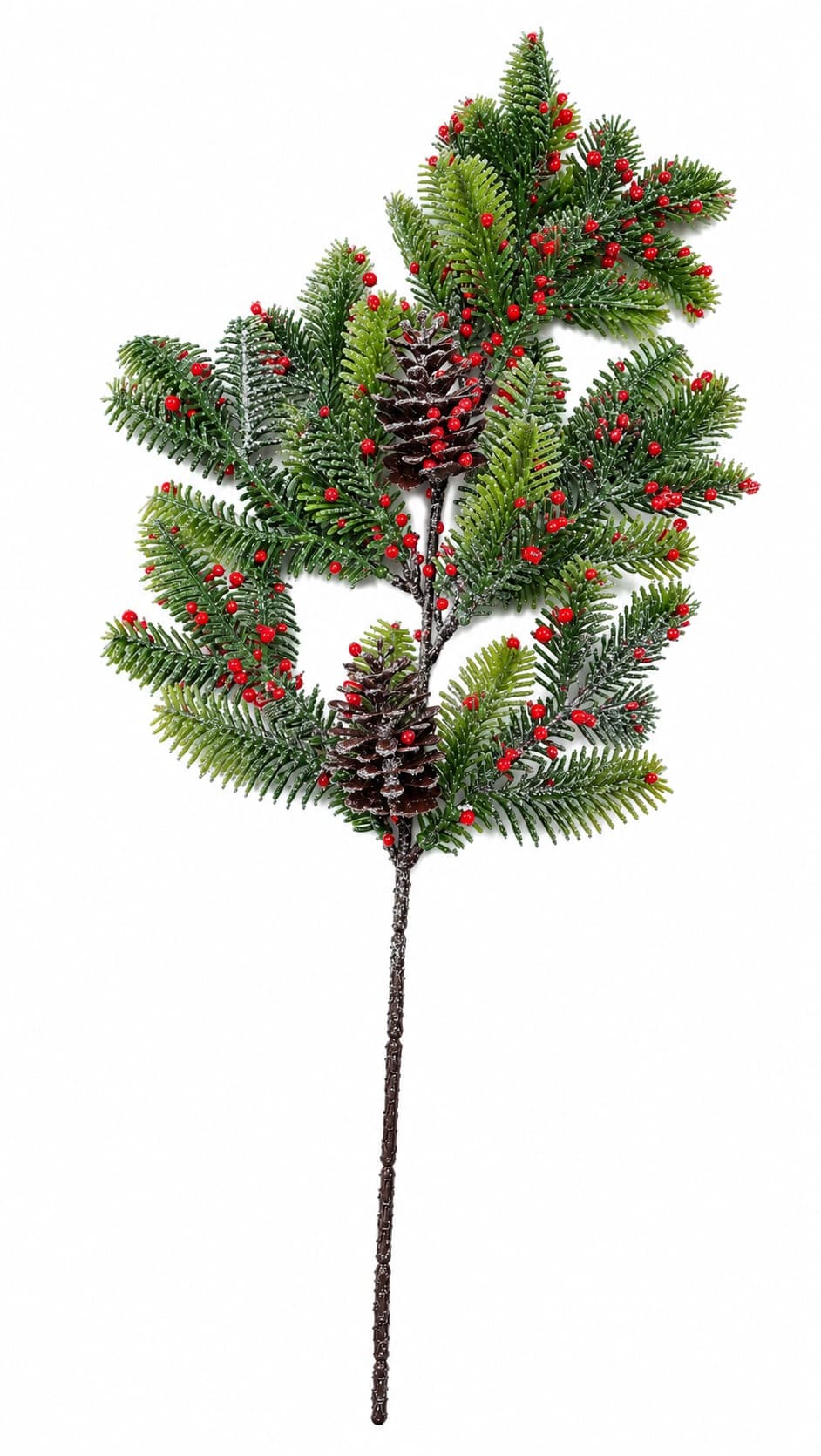 Sztuczna gałązka iglasta szyszki, brokat 46 cm