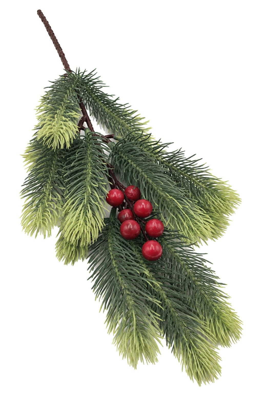Sztuczna gałązka iglasta z jarzębiną 45 cm 1szt