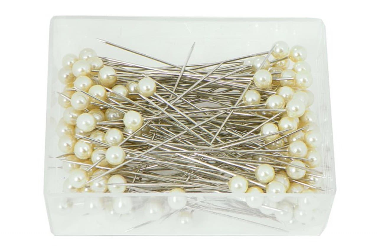 Szpilki z perełką 6mm, 144szt. kremowe