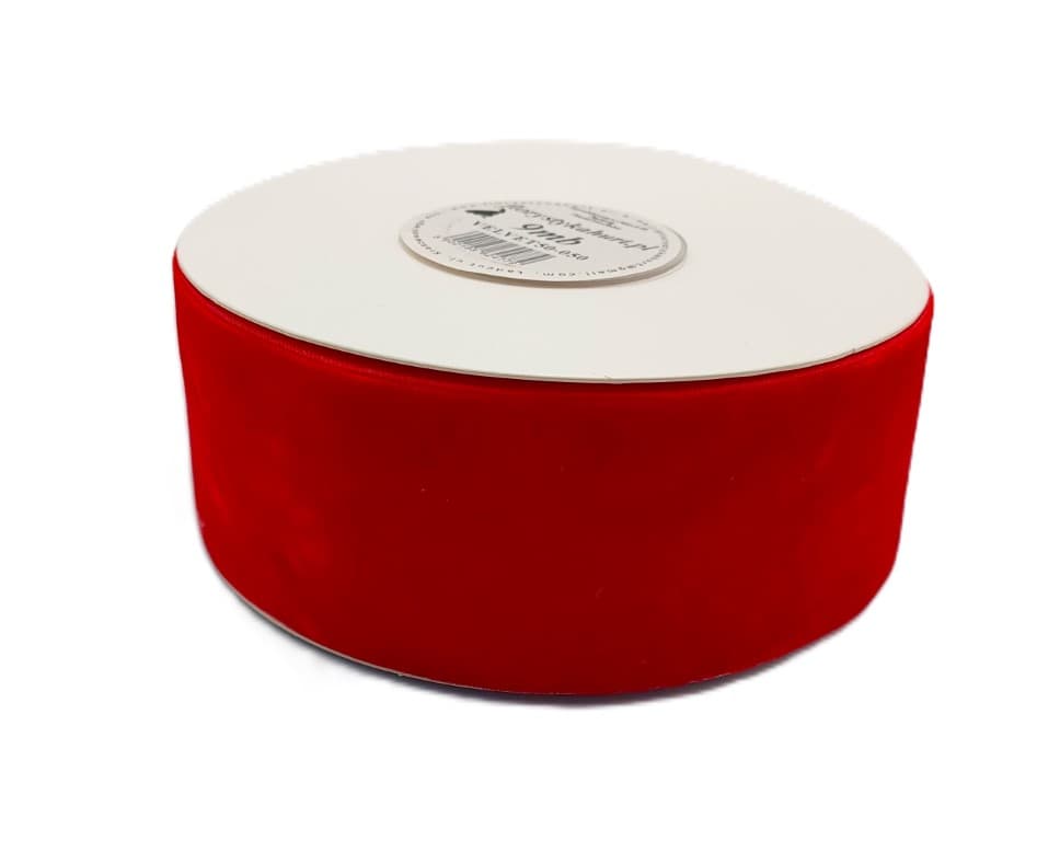 Wstążka aksamitna velvetowa, 50mm/9mb, czerwona