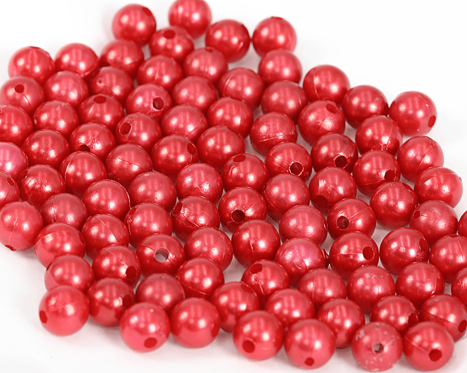 Perełki z dziurką, 10mm/50g, czerwone