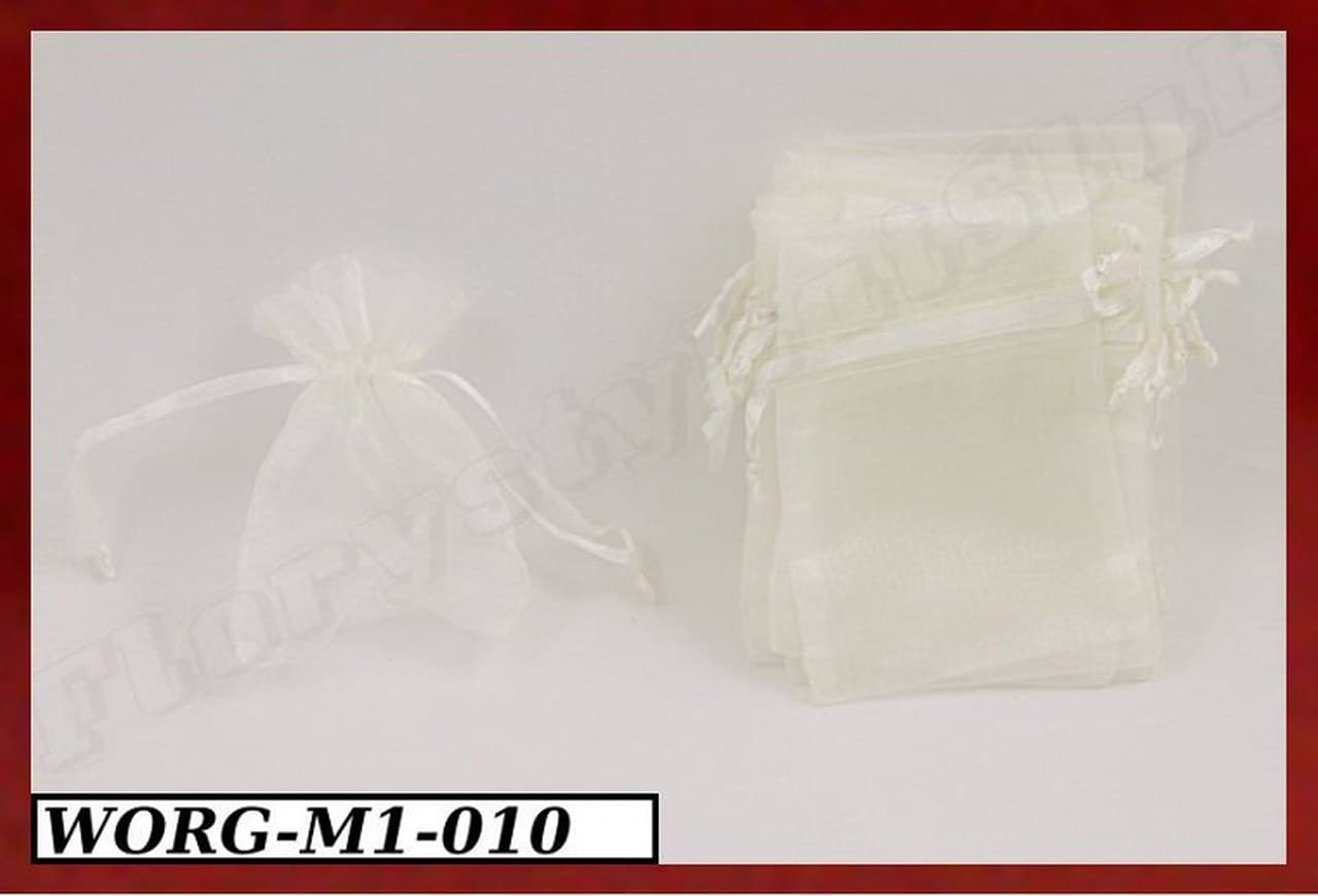 Woreczki z organzy, 8x10cm/12szt., kremowe