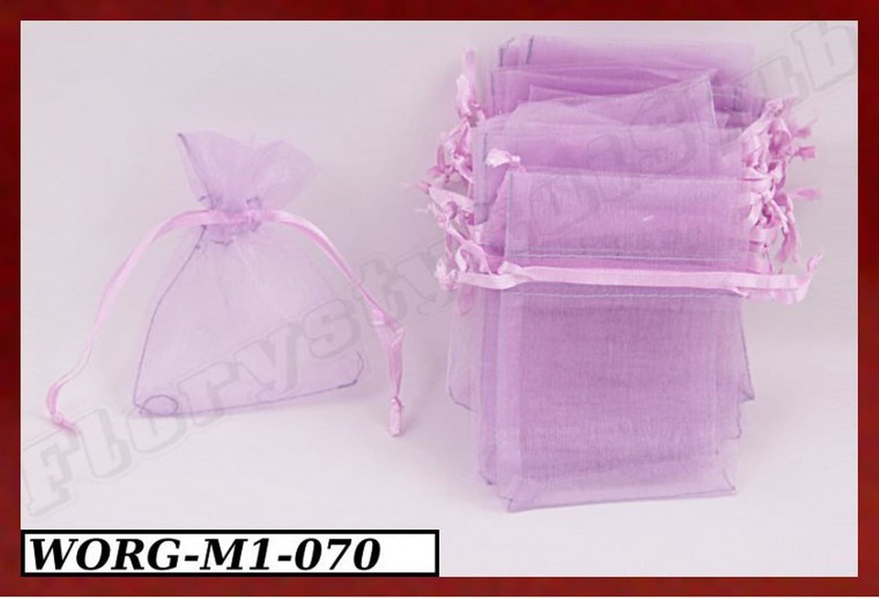 Woreczki z organzy, 8x10cm/12szt., fioletowe