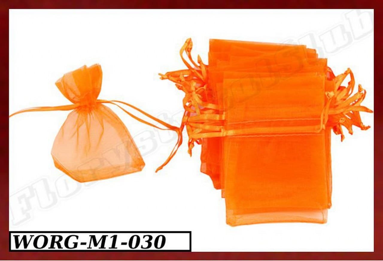 Woreczki z organzy, 8x10cm/12szt., pomarańczowe