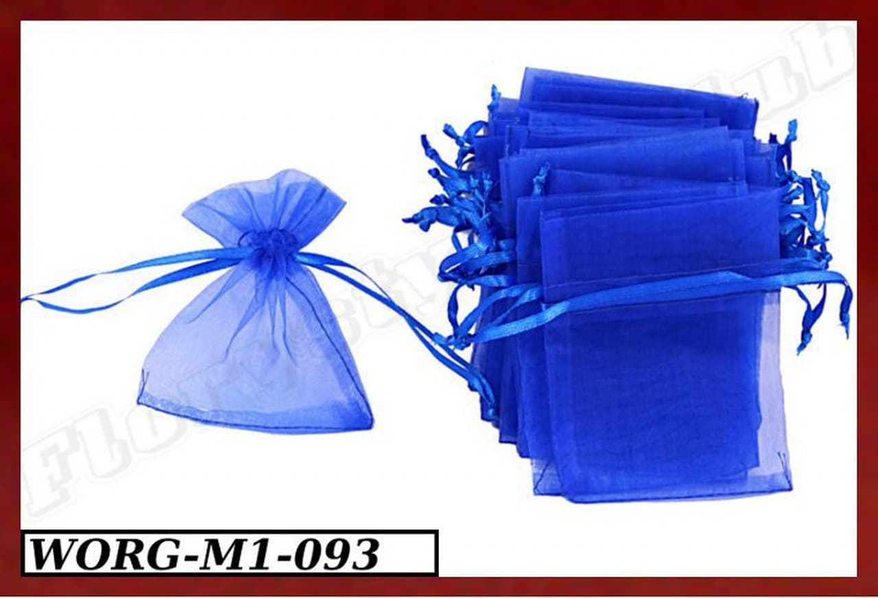 Woreczki z organzy, 8x10cm/12szt., chabrowe