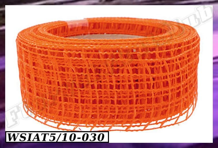 Wstążka siatkowa 5cm/10mb pomarańczowa