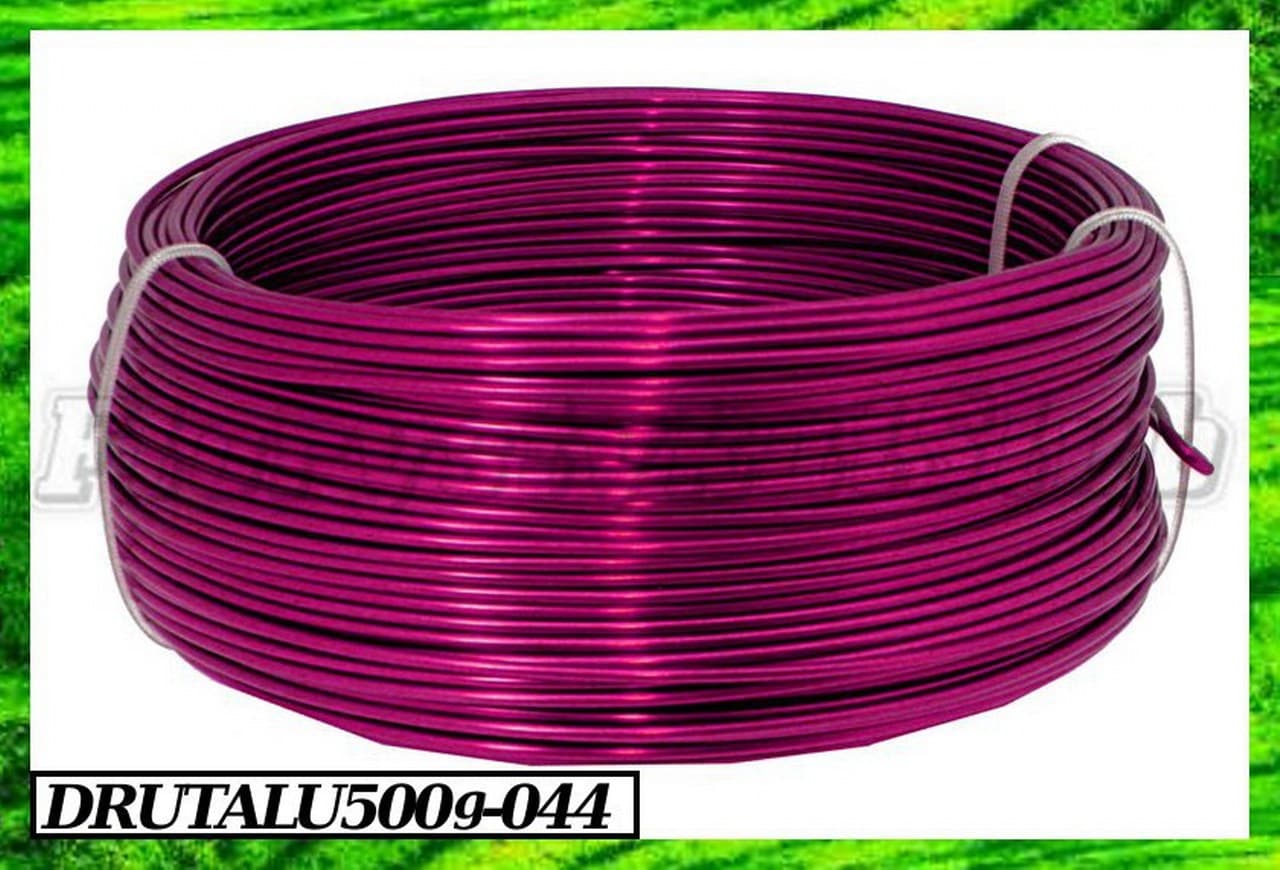 Drut  aluminiowy śr.2mm/500g/60mb, amarantowy