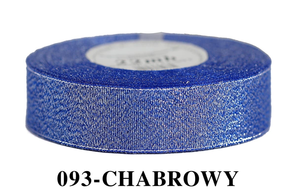 Wstążka brokatowa 25mm/22mb, chabrowa