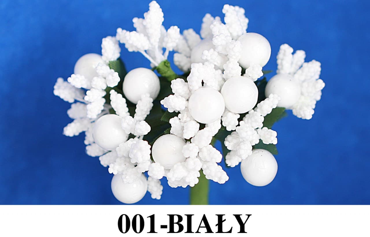 Kolorowe pręciki ryż+perła śr.2cm/12szt, białe
