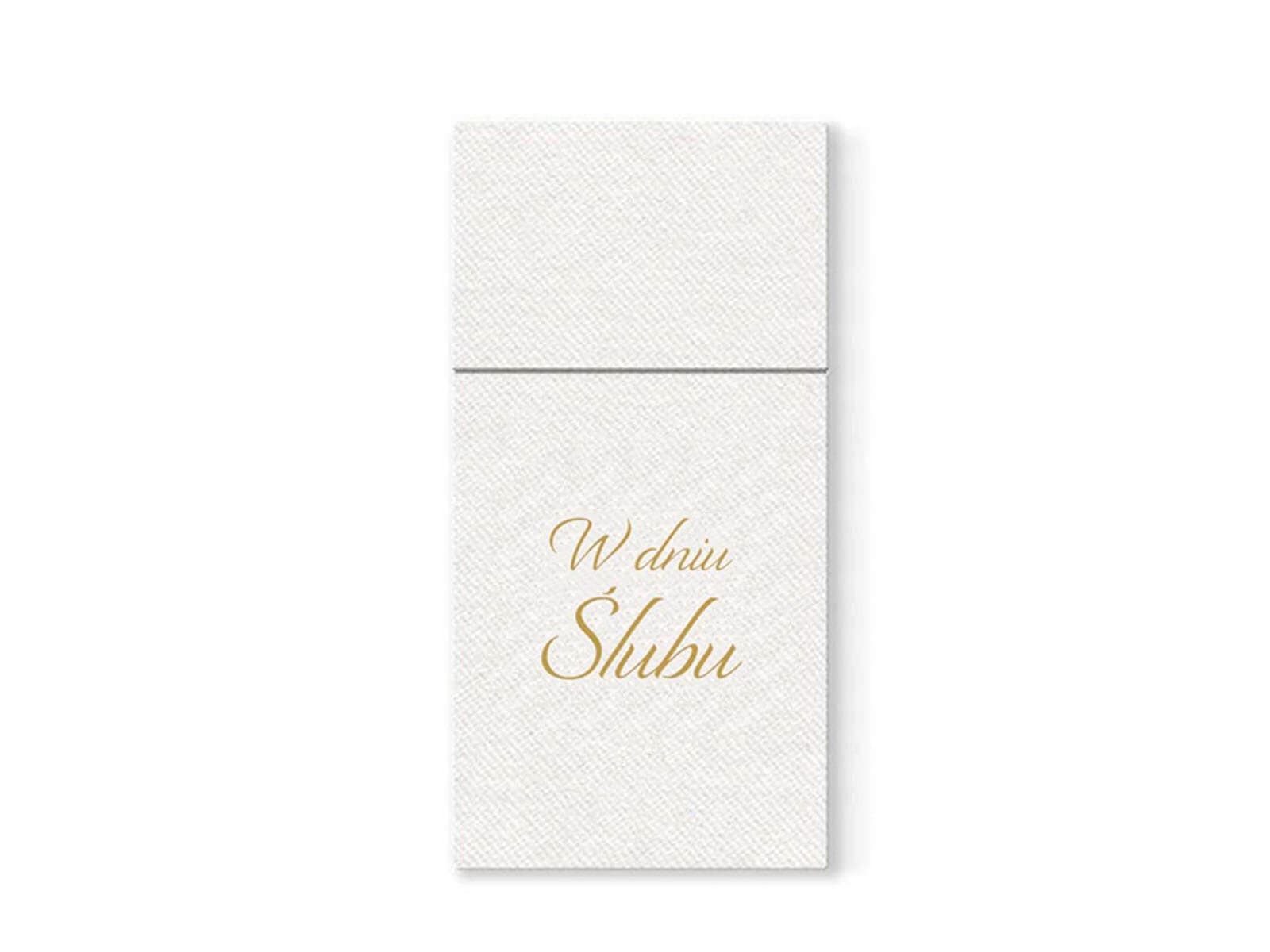 Kieszonki na sztućce 40x40 cm, białe, 25 szt.