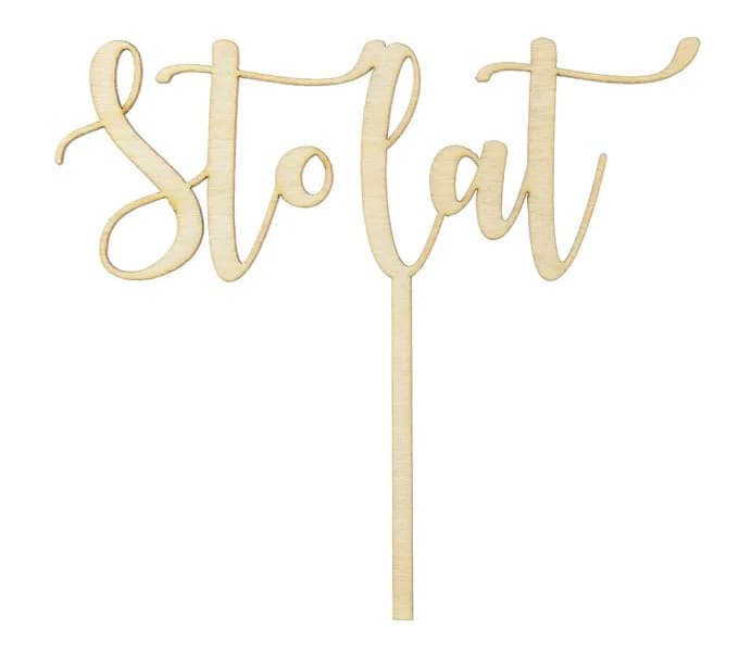 Topper drewniany Sto Lat, 14cm