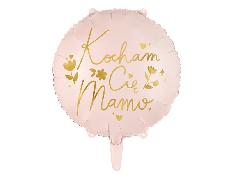 Balon foliowy "Kocham Cię Mamo", 45 cm, różowy