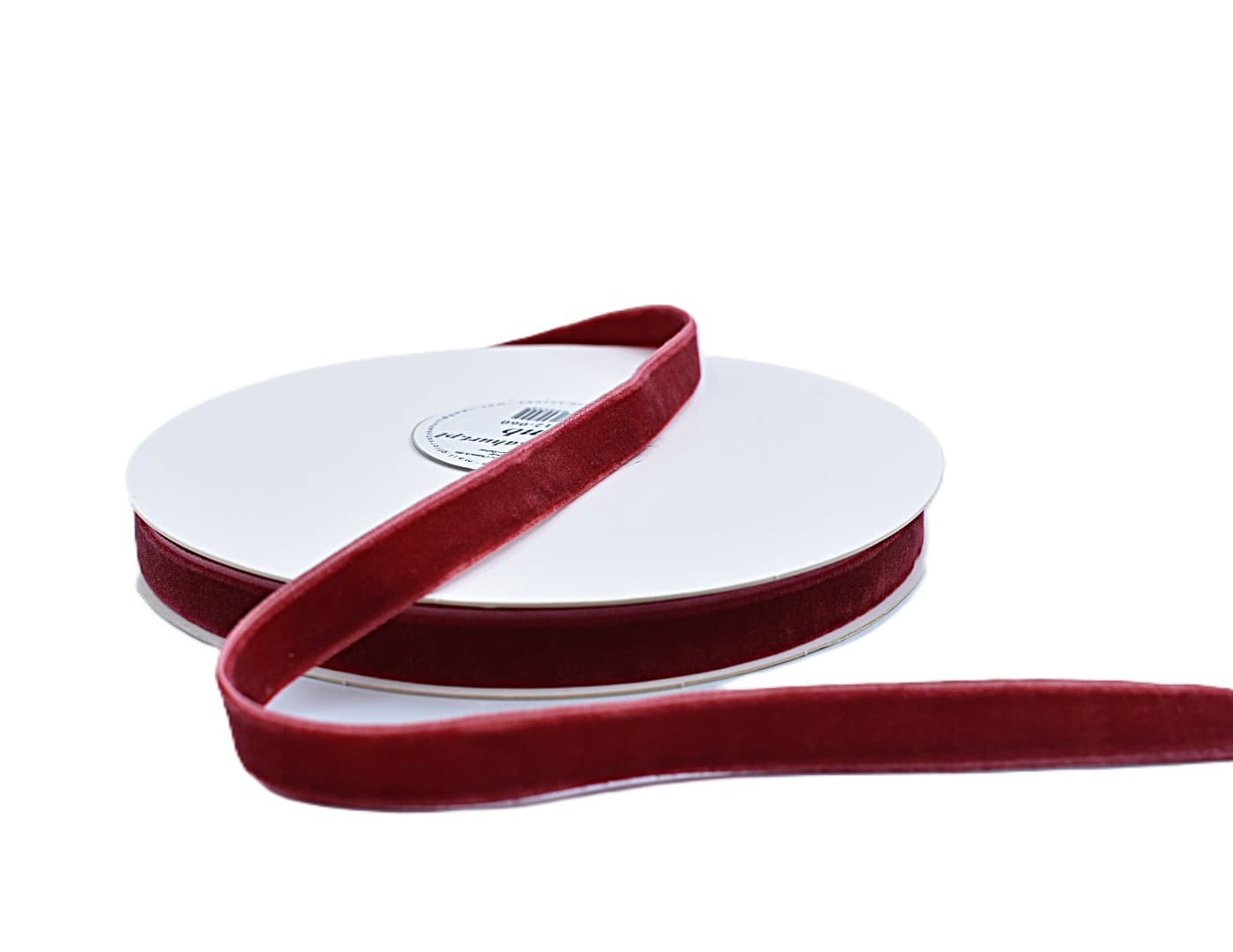 Wstążka velvetowa dwustronna, 12mm/9mb, bordowa