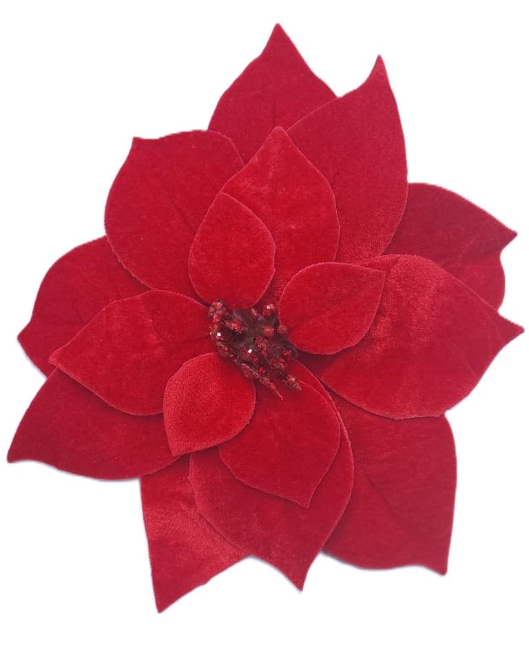 Poisecja duża czerwona welurowa 20 cm - 1 szt.